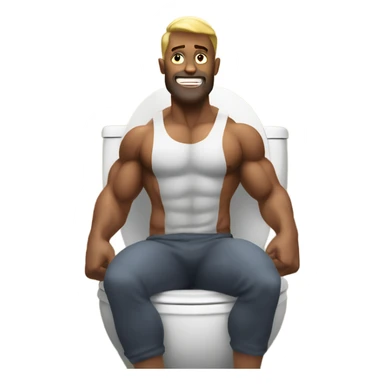 Bodybuilder on the toilet sticker