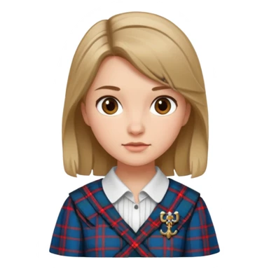 female with scottish attire and dark blonde hair sticker