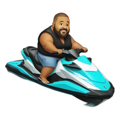 fat dj khaled on jetski sticker