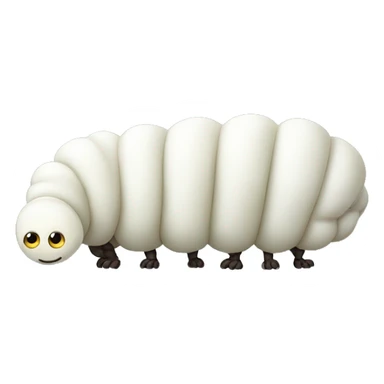 fat white caterpillar sticker
