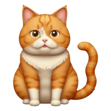 cute fat cat confused whole body sticker