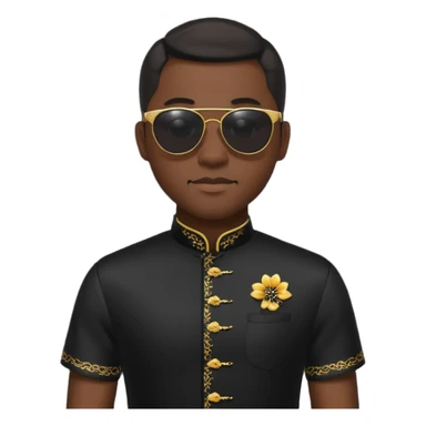 cheongsam ancient black man with sunglasses sticker