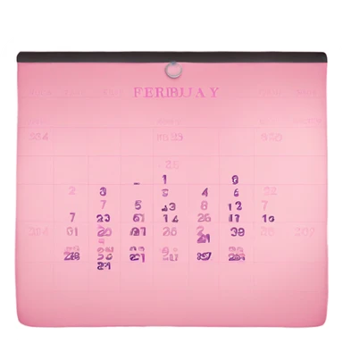 Pink calender with words: 28 February  sticker