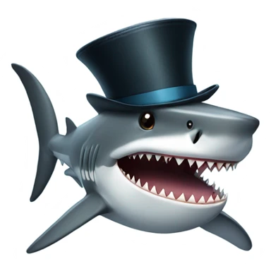 shark with tophat sticker