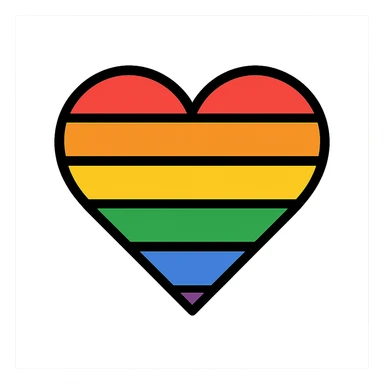 gradient heart icon, modern icon style, clean lines, rainbow gradient, no text sticker