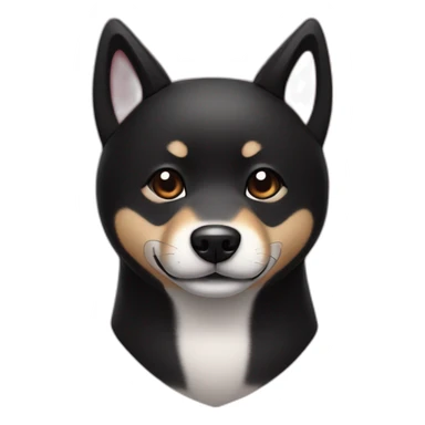 black shiba inu with hearts sticker