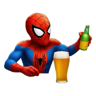 Spiderman drinking a beer  sticker