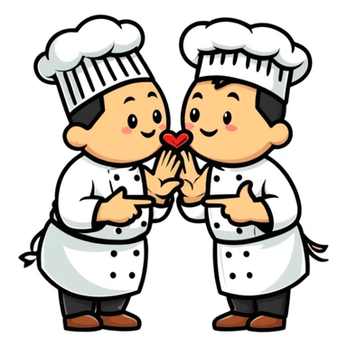 chef kissing fingertips, gesture of perfection sticker