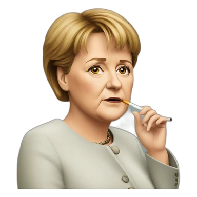 Angela merkel with a cigarette  sticker
