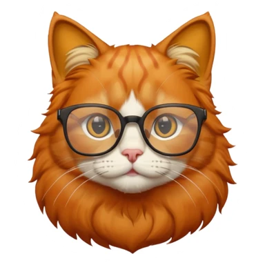 Orange cat wearing nerdy square glasses. sticker