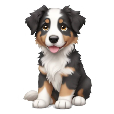 tri merle australian shepherd puppy sticker
