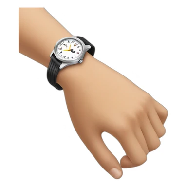 Impatient tapping on wrist watch sticker