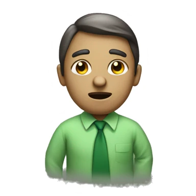 confuse office worker in green shirt sticker