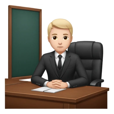 Business man sitting at a desk sticker