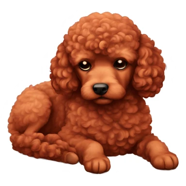 Red poodle sleep  sticker