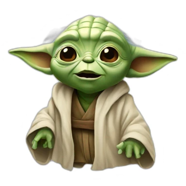 Yoda riendo sticker
