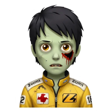 zombie formula racer black hair sticker