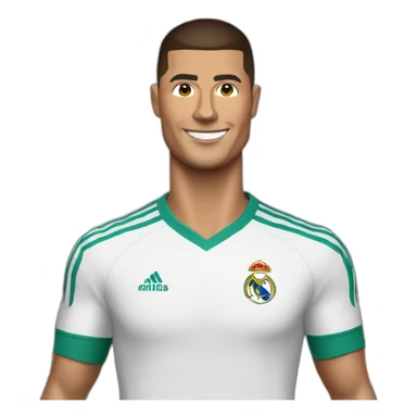 Ronaldo with real madrid shirt making pizza sticker