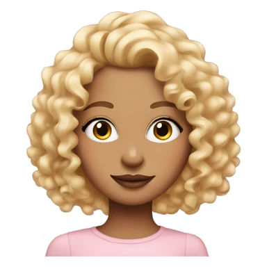 Blonde girl with round eyeliner and pink strands in her curly hair sticker