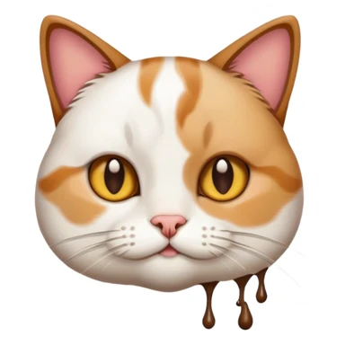 A cat w we aring a white top with poo on it sticker