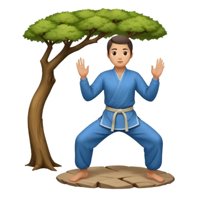 pratiquant de qi gong en position de l'arbre sticker