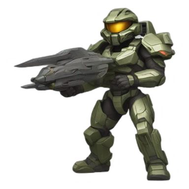 a halo fighter in a prehistoric world sticker