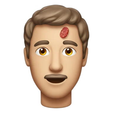 men with salami head sticker