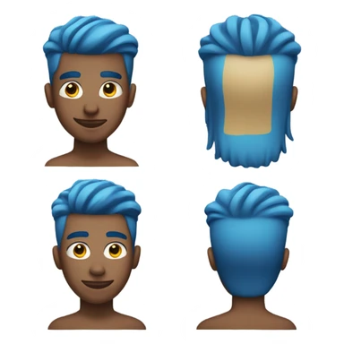 Guy with blue hair with low taper fade sticker