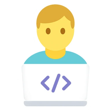 coder at a computer sticker