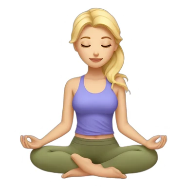 Yoga blonde closed eyes heart sticker