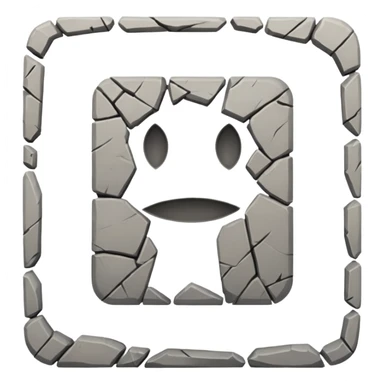 Chiseled text NOT face on stone tablet sticker