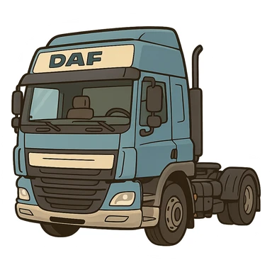 flat toon style DAF truck sticker