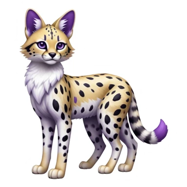 Epic Edgy Black White Purple ethereal Serval-Fionbri full body sticker