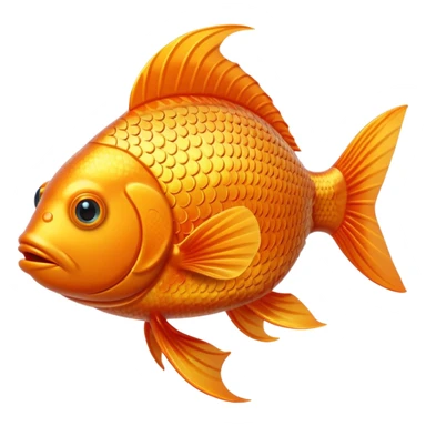 Bit gold orange fish taken from an old game, it has to swim in the water, it has to be 3D and have depth sticker