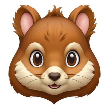 Squirrel face emoji with tail behind it sticker