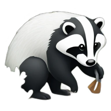 badger doing some gardening sticker