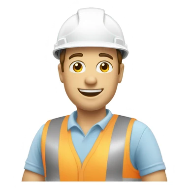 builder with white helmet and thumbs up gesture sticker
