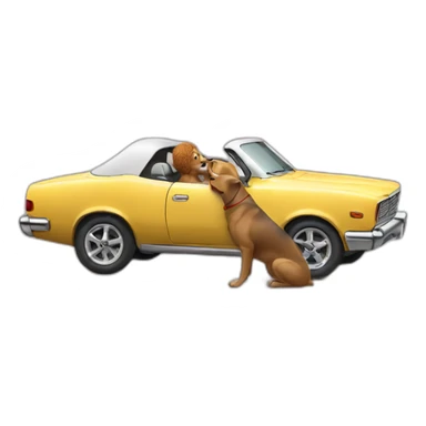 Dog kiss car sticker