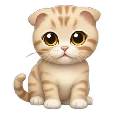 beige scottish fold cat sticker