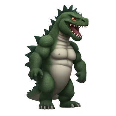 Godzilla with big tattoos on his skin sticker