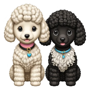 Dos caniches,uno blanco y el otro negro,QUE SEA RAZA CANICHE  sticker