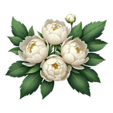 white Peony bouquet sticker