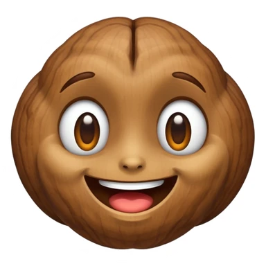 walnut, cheerful expression, no text sticker