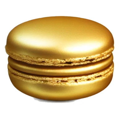 Realistic metallic gold macaroon with gradient colorful filling  sticker