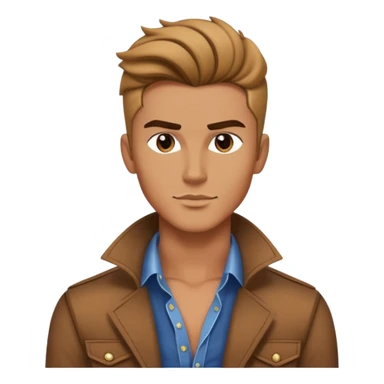 Handsome Western male fashion model with chiseled features, styled hair, designer clothes sticker