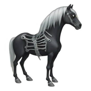 black skeleton horse sticker