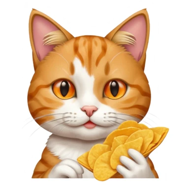 Chat qui mange du chips sticker