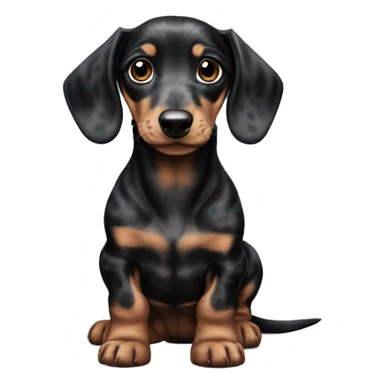 Black merle mini dachshund puppy sticker