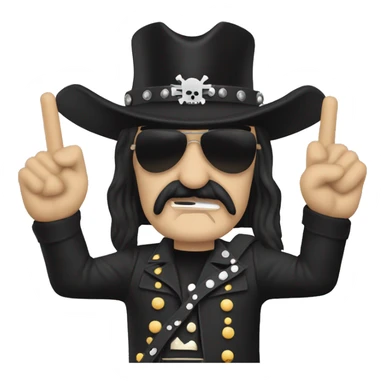 lemmy killmister holding a cros sticker