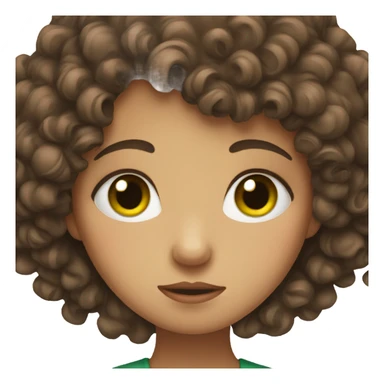 Really Sad girl with green eyes and curly brown hair sticker